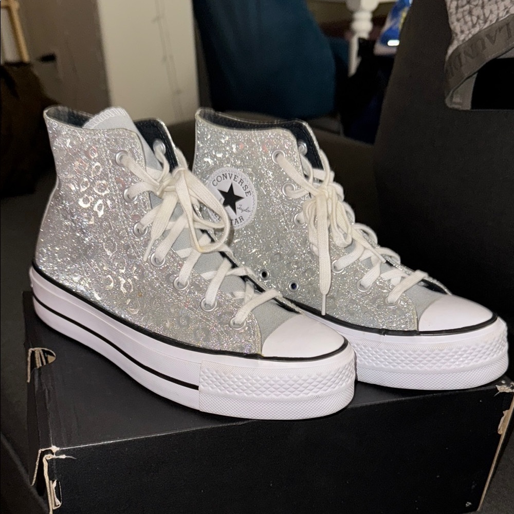Converse Women's Silver High-Top Sneakers